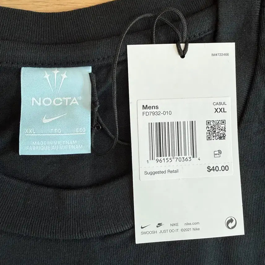 [BUNJANG] Nike NOCTA Blank T-shirt Black / [XXL] 나이키 x NOCTA 녹타 무지 블랭크 반팔 티셔츠 블랙