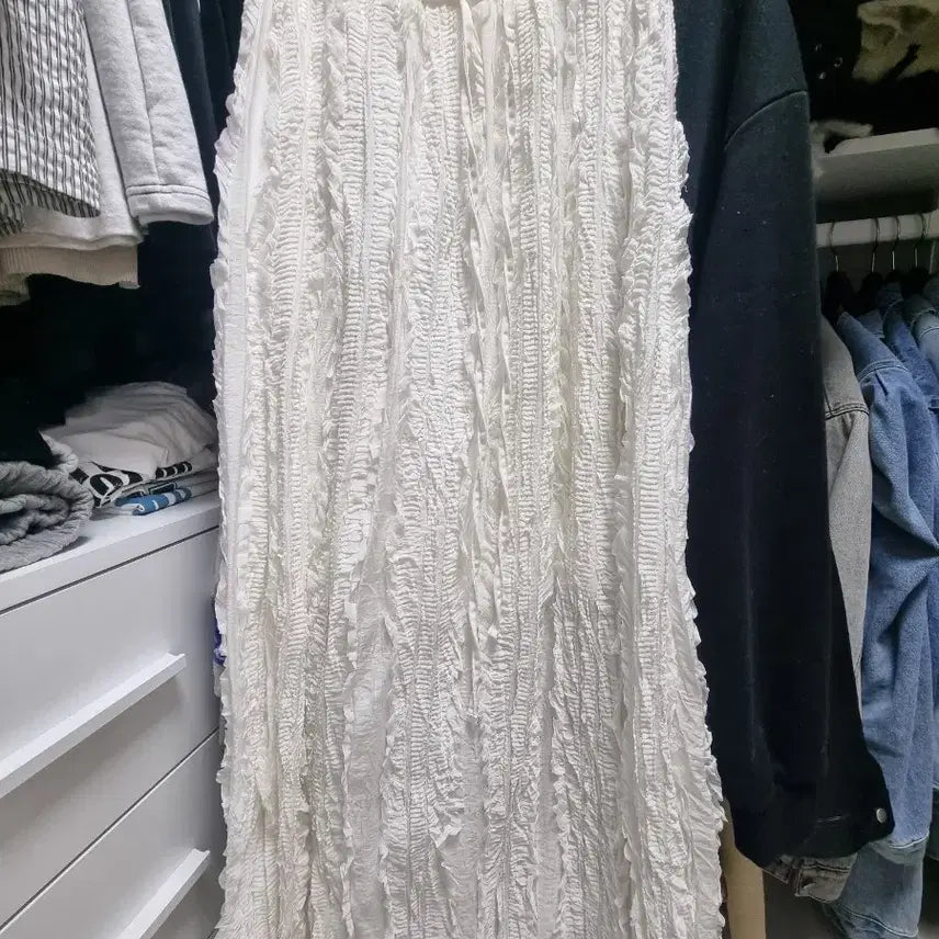 [BUNJANG] Long Lace Skirt / 주름 레이스 롱스커트