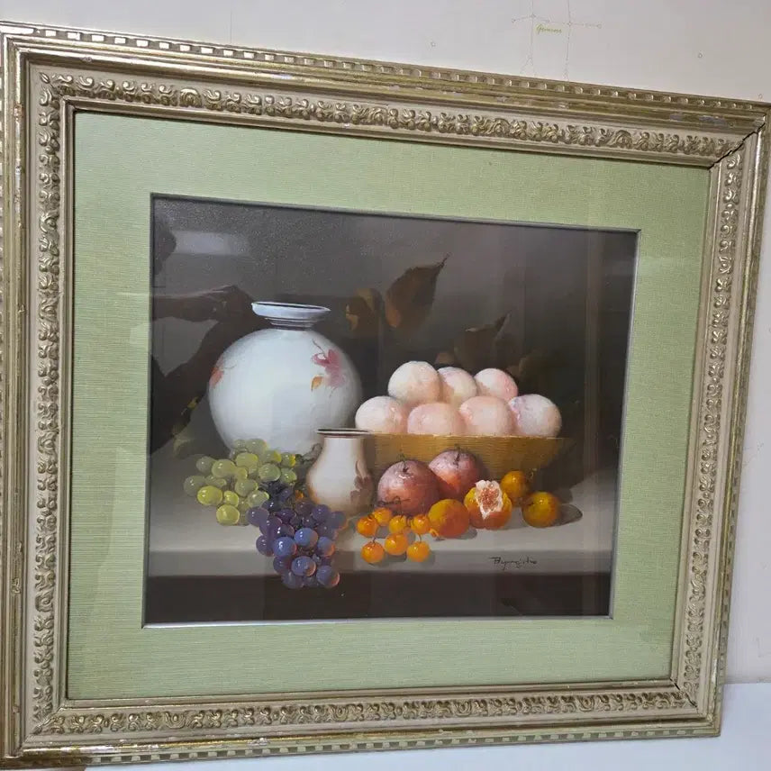 [BUNJANG] Vintage Fruit Still Life Framed Painting / 과일 정물화 액자 인테리어 그림