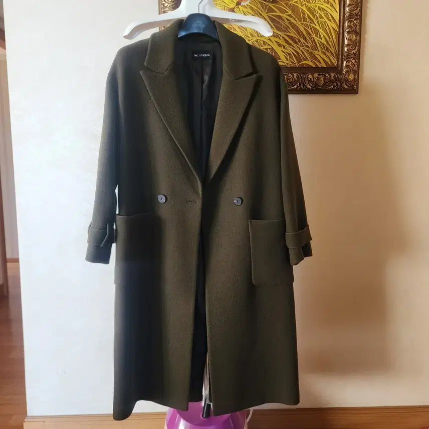 [SOLD OUT] Enc 울 89% 카키색 코트(77까지 가능한 오버핏)