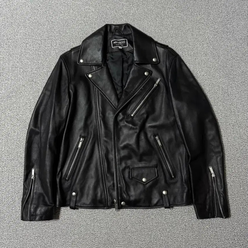 [BUNJANG] Aging CCC Leather Jacket / 에이징씨씨씨 양가죽 자켓