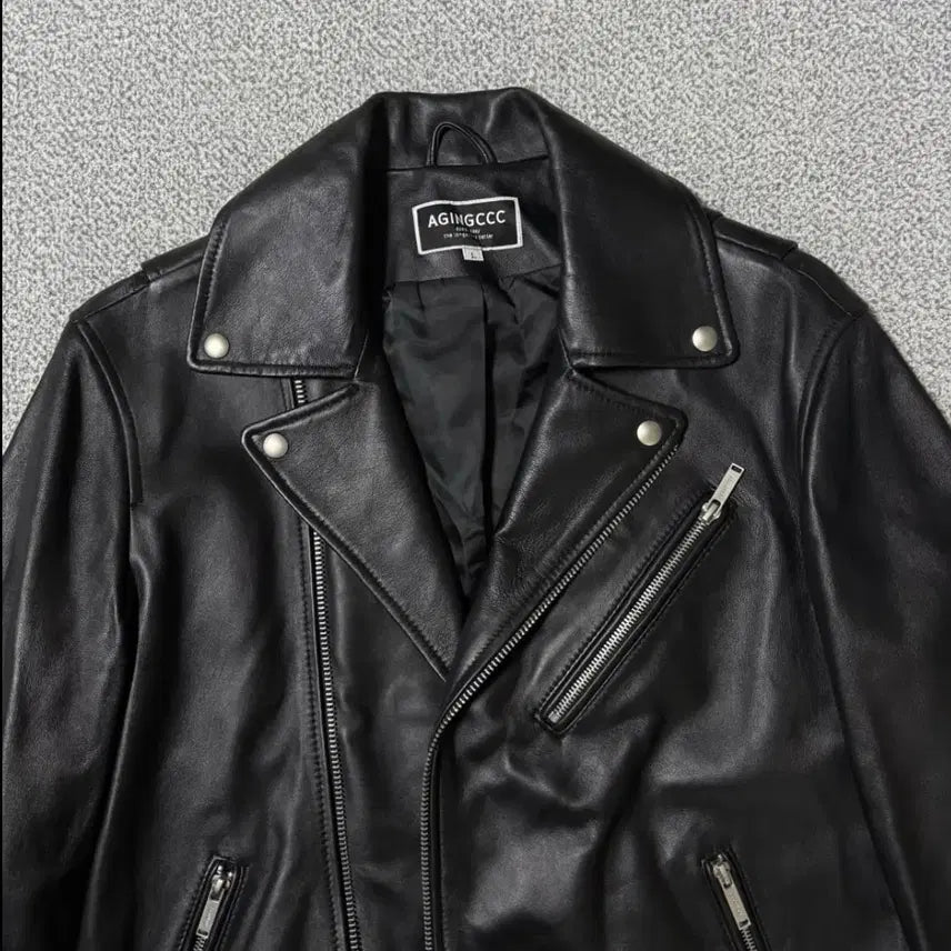 [BUNJANG] Aging CCC Leather Jacket / 에이징씨씨씨 양가죽 자켓