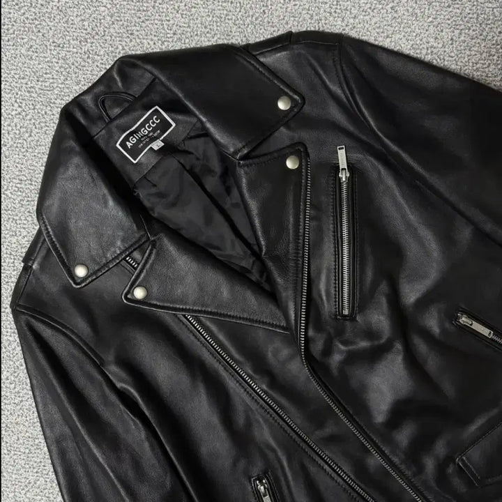 [BUNJANG] Aging CCC Leather Jacket / 에이징씨씨씨 양가죽 자켓