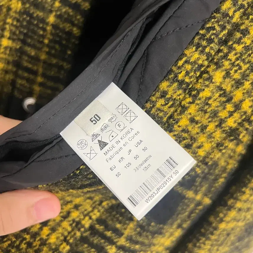 [BUNJANG] Wooyoungmi Flannel Shirt Jacket Yellow/Black Size 50 / 우영미 플란넬 셔츠자켓 옐로우/블랙 50