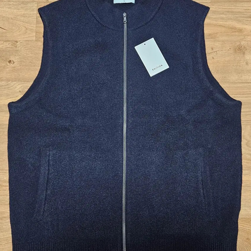 [BUNJANG] Edition Zip-up Knit Vest Navy 110 / 에디션 집업 니트 조끼 네이비 110