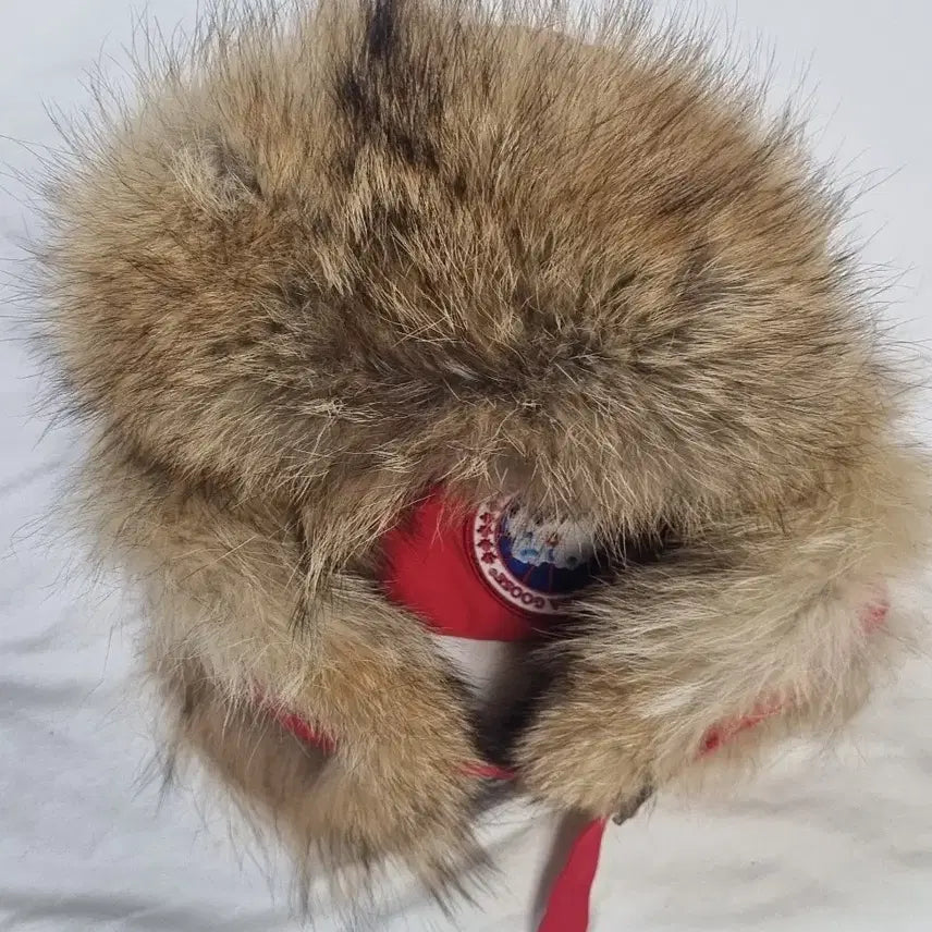 [BUNJANG] Canada Goose Red Winter Hat S-M / 캐나다구스 레드 방한 모자