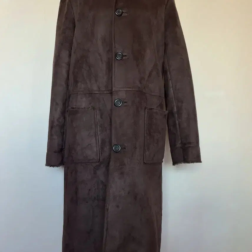 [BUNJANG] Unspecified Long Suede Musrtang Coat / 브라운 롱무스탕코트