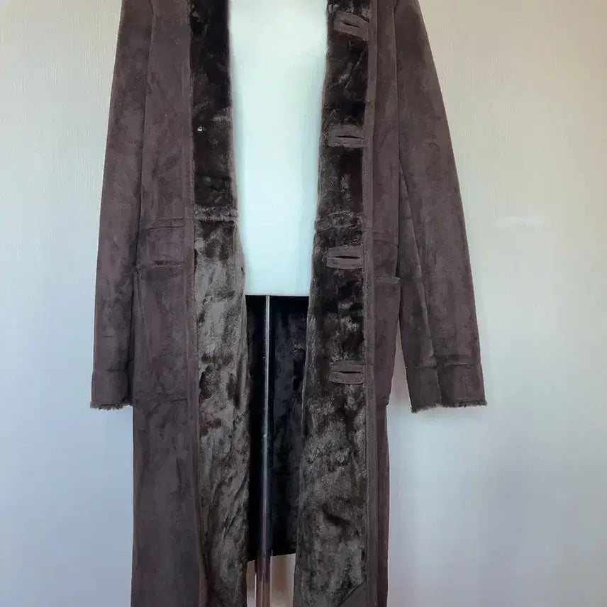 [BUNJANG] Unspecified Long Suede Musrtang Coat / 브라운 롱무스탕코트