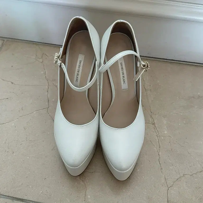 [BUNJANG] Shoes De Blanc Wedding Shoes 235 Platform Heels / 슈즈드블랑 웨딩슈즈 235사이즈 15cm 통굽슈즈 키작녀 추천