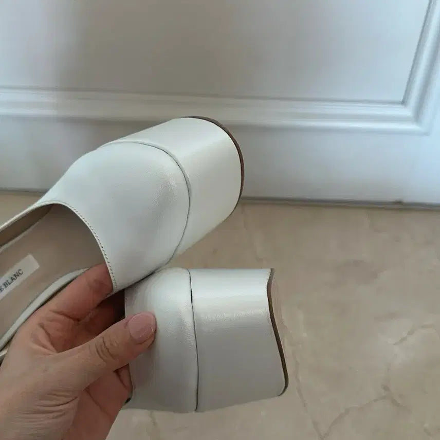 [BUNJANG] Shoes De Blanc Wedding Shoes 235 Platform Heels / 슈즈드블랑 웨딩슈즈 235사이즈 15cm 통굽슈즈 키작녀 추천