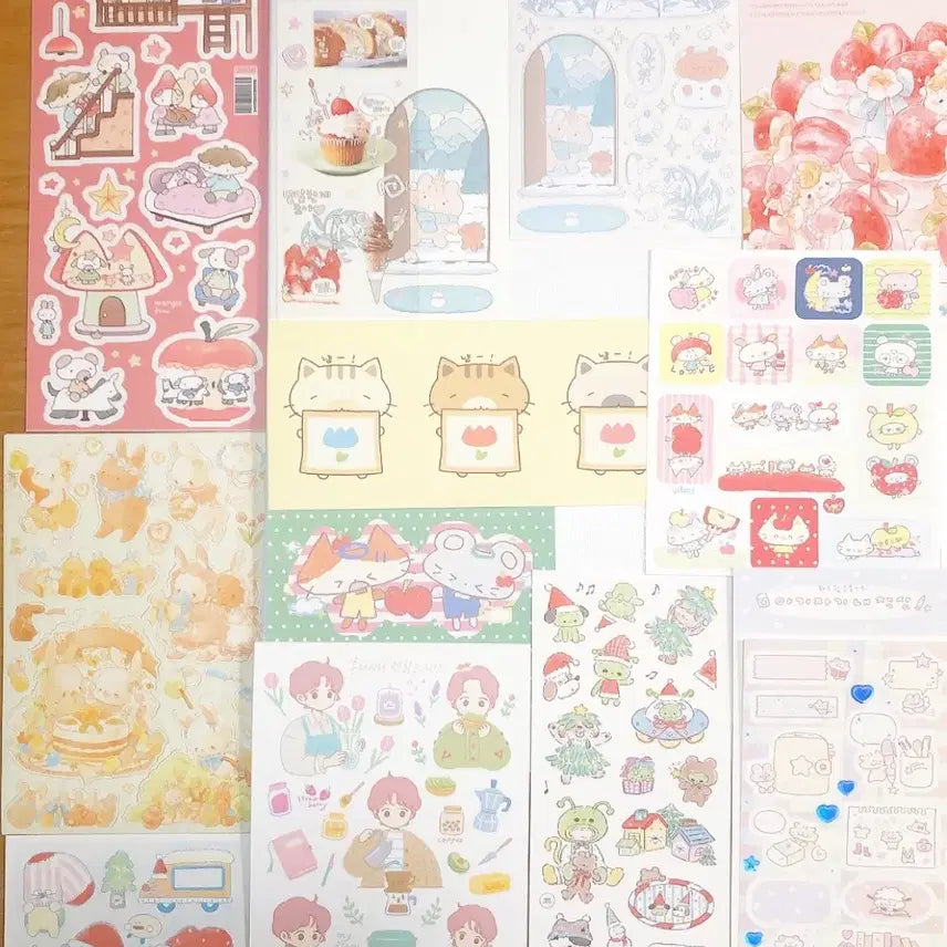 [BUNJANG] Illustrated Sticker Sheets / 다꾸 스티커 낱장 판매(3)