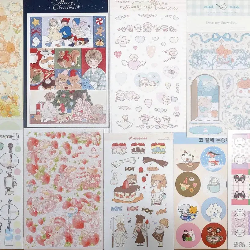 [BUNJANG] Illustrated Sticker Sheets / 다꾸 스티커 낱장 판매(3)