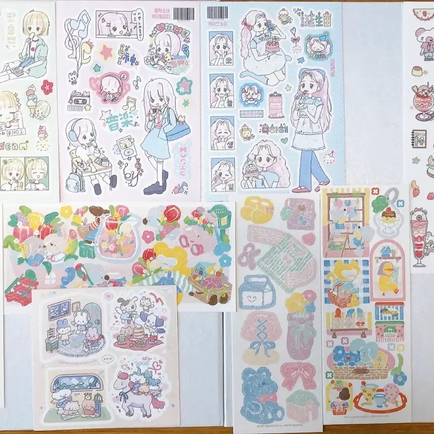 [BUNJANG] Illustrated Sticker Sheets / 다꾸 스티커 낱장 판매(3)