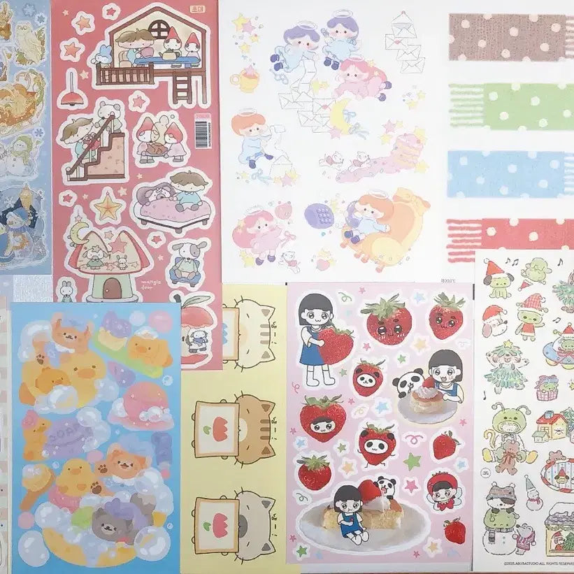 [BUNJANG] Illustrated Sticker Sheets / 다꾸 스티커 낱장 판매(3)