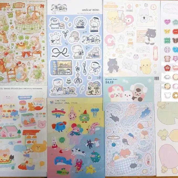 [BUNJANG] Illustrated Sticker Sheets / 다꾸 스티커 낱장 판매(3)