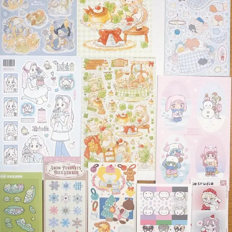 [BUNJANG] Illustrated Sticker Sheets / 다꾸 스티커 낱장 판매(3)