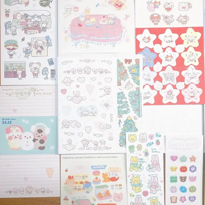 [BUNJANG] Illustrated Sticker Sheets / 다꾸 스티커 낱장 판매(3)