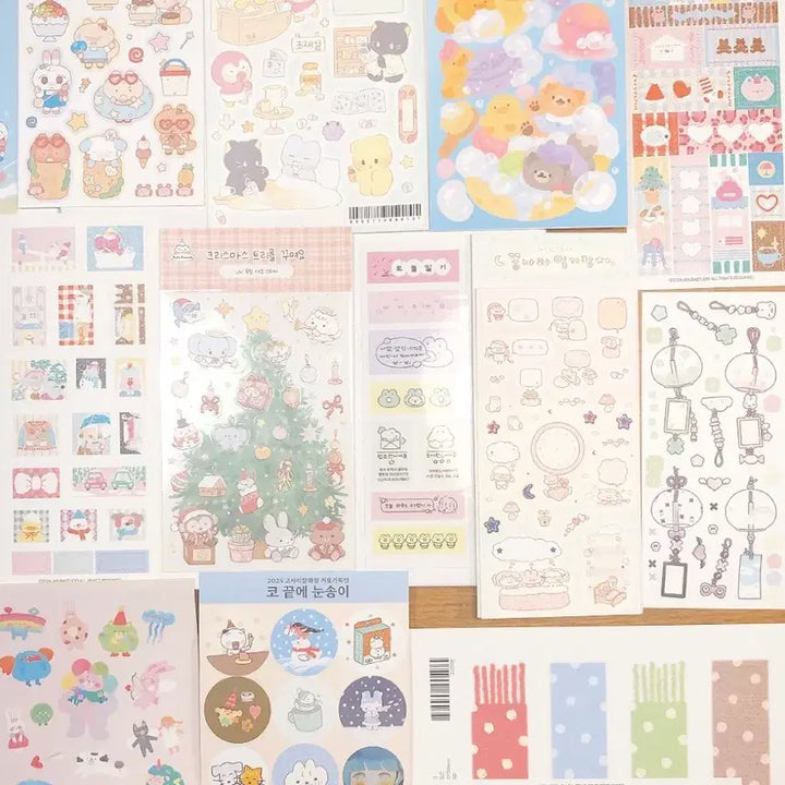 [BUNJANG] Illustrated Sticker Sheets / 다꾸 스티커 낱장 판매(3)