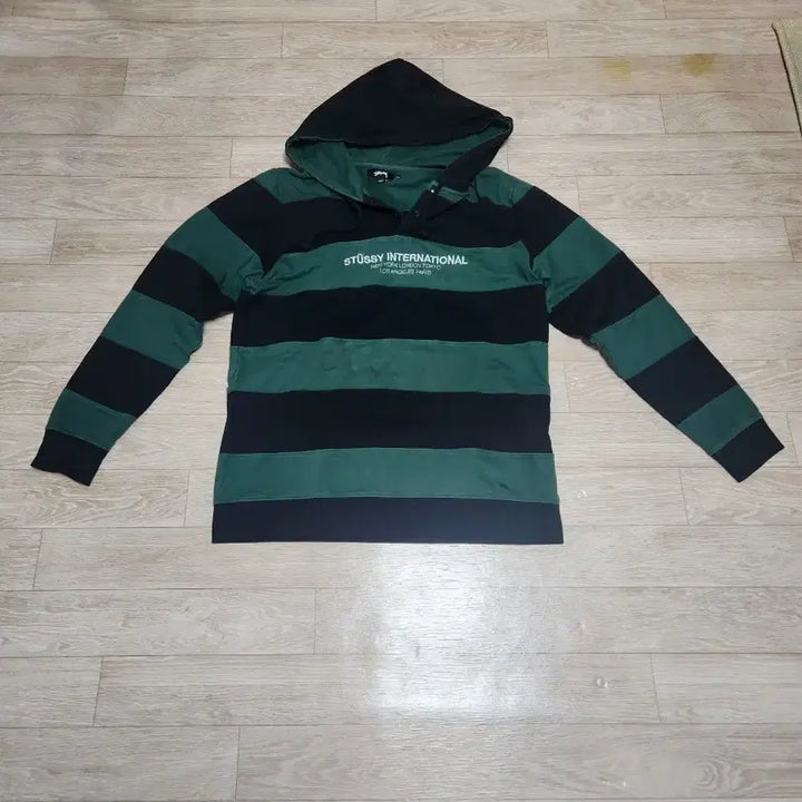 [BUNJANG] Stussy Striped Hoodie / 스투시후드티
