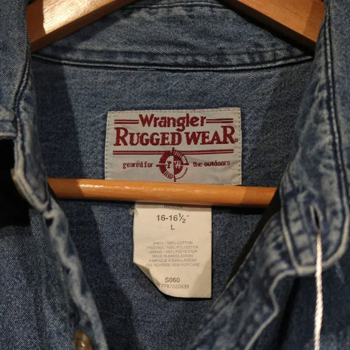[BUNJANG] Wrangler Rugged Wear Denim Shirt L / 랭글러 러기드 웨어 청 셔츠 L (번183