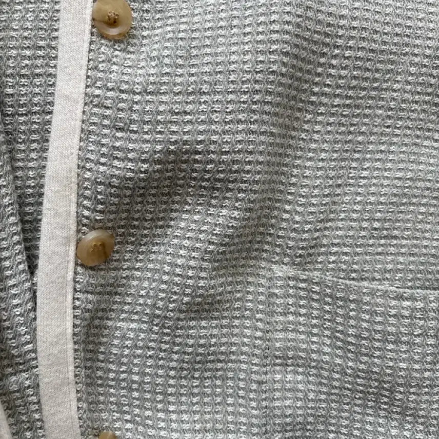 [BUNJANG] Linen Waffle Knit Cardigan / 린넨 와플 조직 가디건