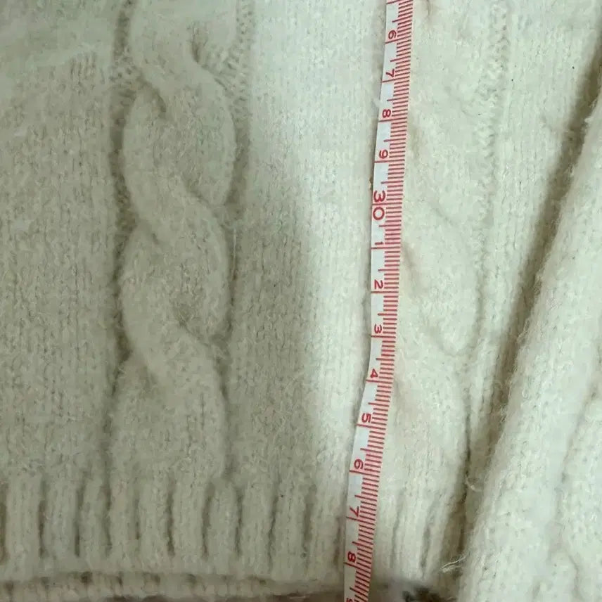 [BUNJANG] Ivory Cropped Knit Sweater / 아이보리 크롭 니트