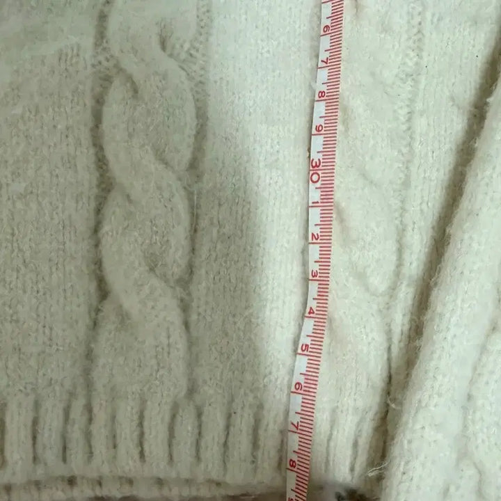 [BUNJANG] Ivory Cropped Knit Sweater / 아이보리 크롭 니트