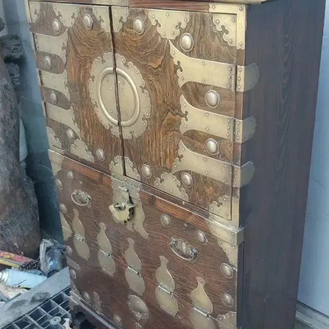 [BUNJANG] Traditional Korean Antique Bandaji Cabinet / 전통 고가구 반닫이 나무 장식장