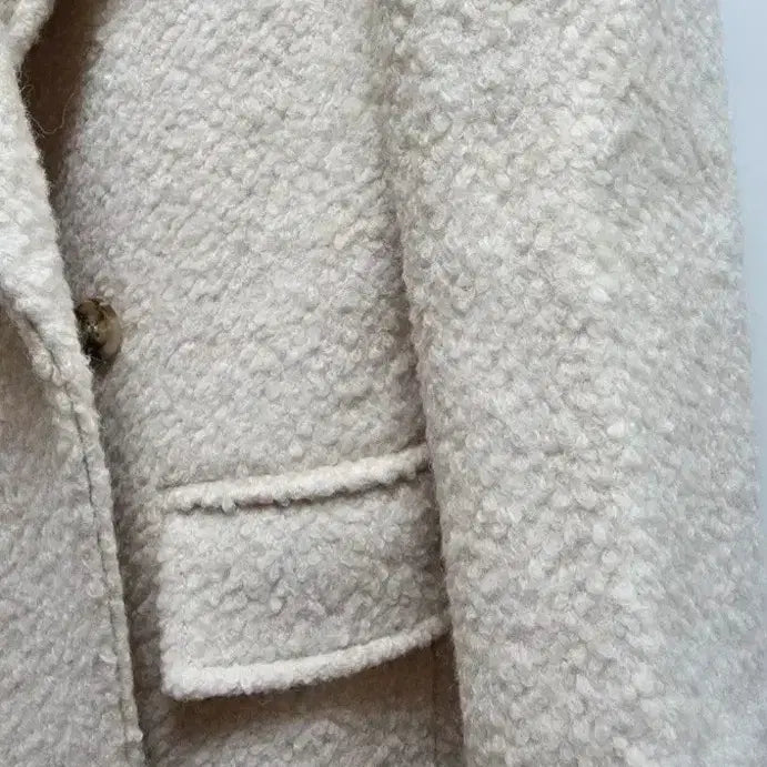 [BUNJANG] Tailored Wool Blend Coat - Ivory, Free Size / 테일러드 울 양모 코트 - 아이보리,프리