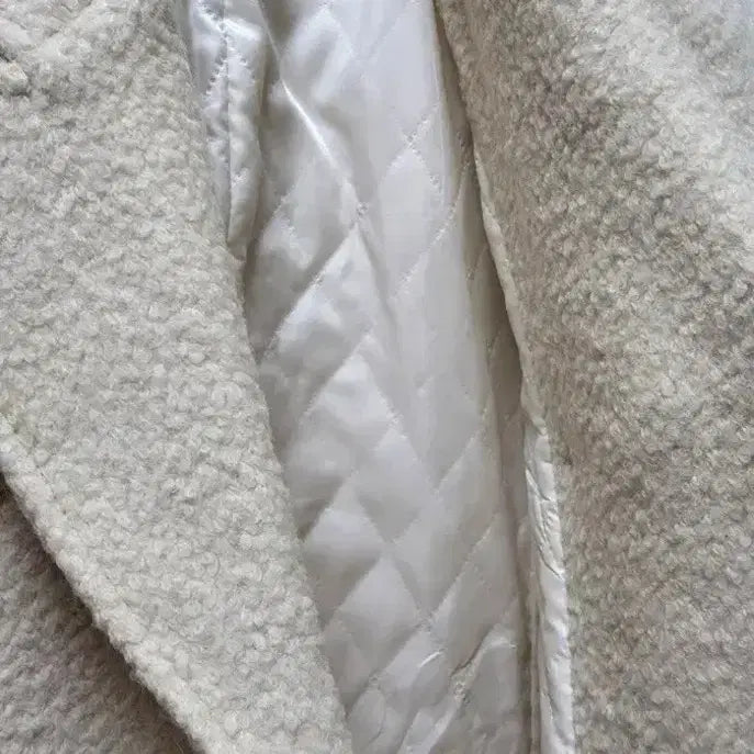 [BUNJANG] Tailored Wool Blend Coat - Ivory, Free Size / 테일러드 울 양모 코트 - 아이보리,프리