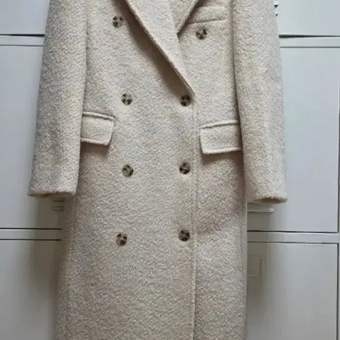 [BUNJANG] Tailored Wool Blend Coat - Ivory, Free Size / 테일러드 울 양모 코트 - 아이보리,프리