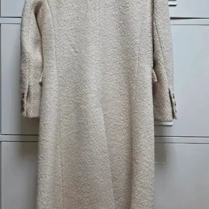 [BUNJANG] Tailored Wool Blend Coat - Ivory, Free Size / 테일러드 울 양모 코트 - 아이보리,프리