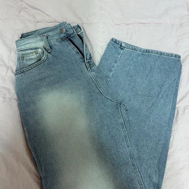 [BUNJANG] Washed Denim Wide Leg Pants / 워싱 청바지 와이드팬츠