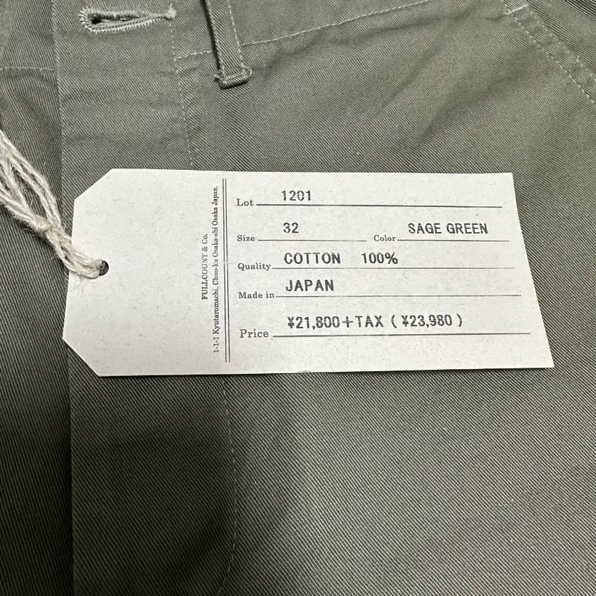 [BUNJANG] Fullcount 1201 Chino Olive / [32] 풀카운트 1201 치노 올리브