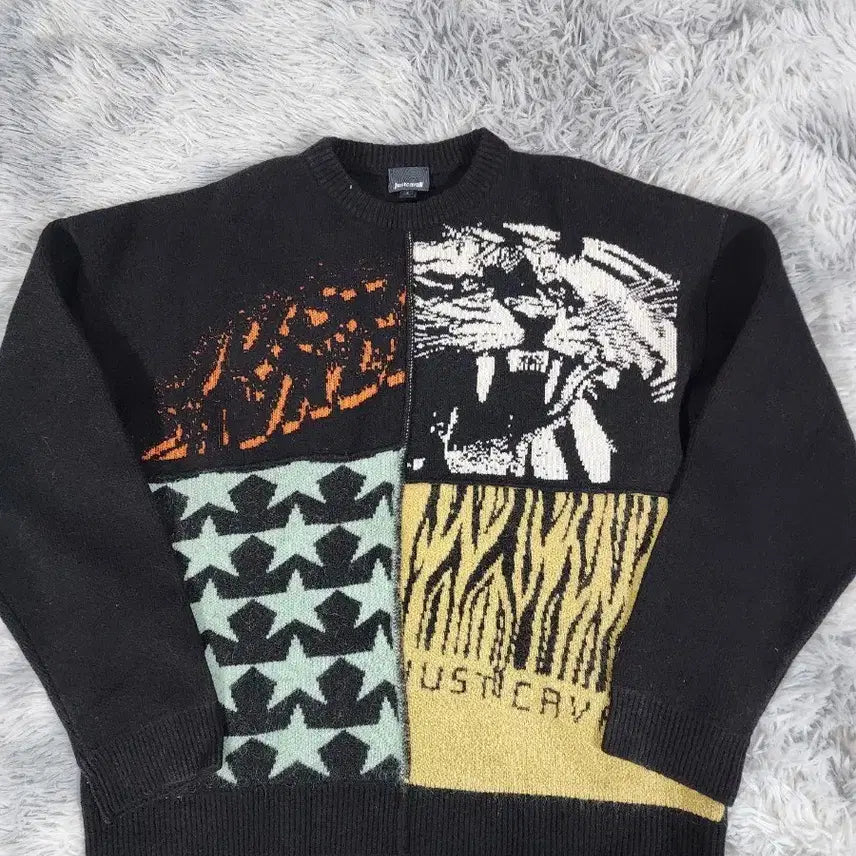 [BUNJANG] Just Cavalli Black Pattern Knit / 저스트 카발리 블랙 패턴 니트