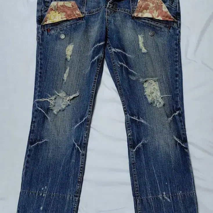 [BUNJANG] PPFM 'The Desert Fox' Distressed Patchwork Denim Pants / 할인[33] PPFM 디스트레스드 패치워크 'The Desert Fox'