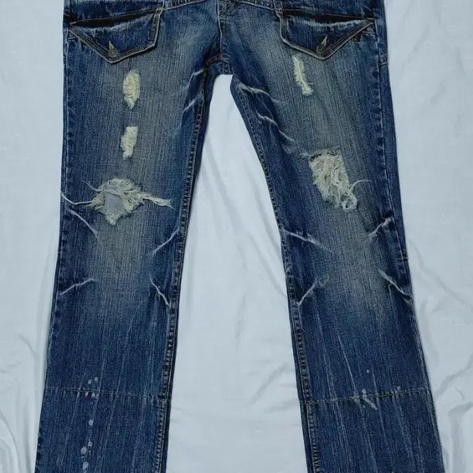 [BUNJANG] PPFM 'The Desert Fox' Distressed Patchwork Denim Pants / 할인[33] PPFM 디스트레스드 패치워크 'The Desert Fox'