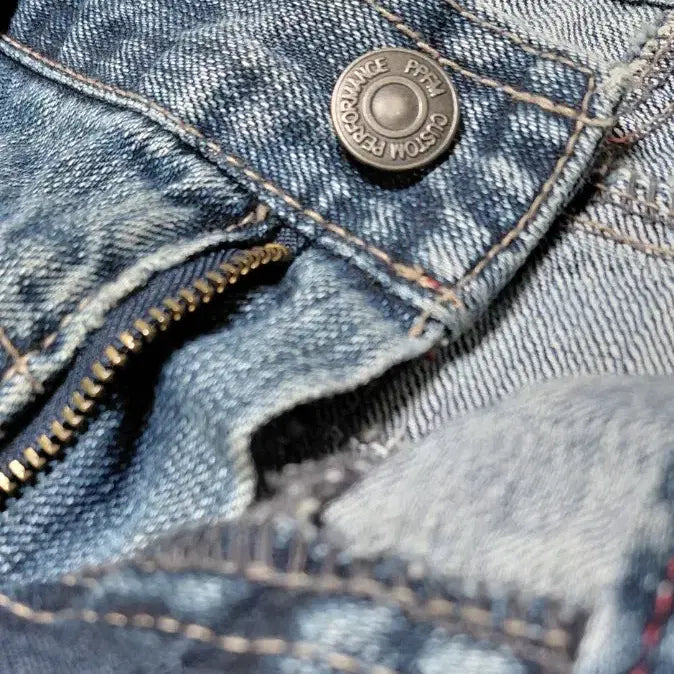 [BUNJANG] PPFM 'The Desert Fox' Distressed Patchwork Denim Pants / 할인[33] PPFM 디스트레스드 패치워크 'The Desert Fox'