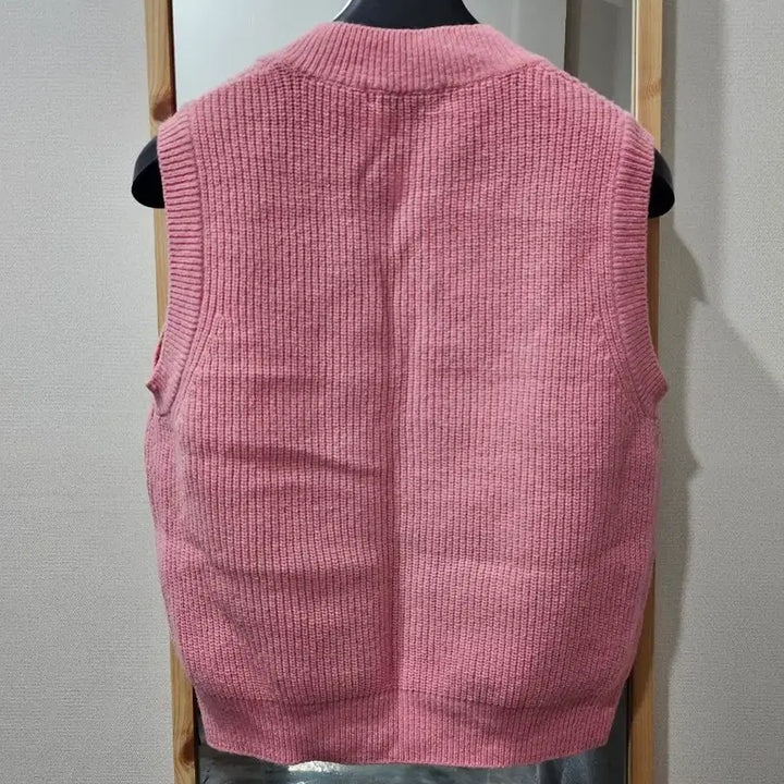 [BUNJANG] Marie Dress Pink V-Neck Vest / 마리드레스 핑크 브이넥 조끼