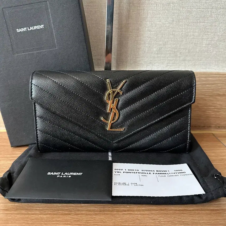 [BUNJANG] Saint Laurent Matelassé Long Wallet Gold Hardware / [A+/정품] 생로랑 마틀라세 장지갑 금장