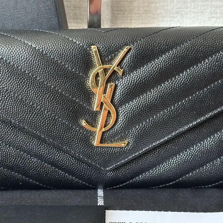 [BUNJANG] Saint Laurent Matelassé Long Wallet Gold Hardware / [A+/정품] 생로랑 마틀라세 장지갑 금장
