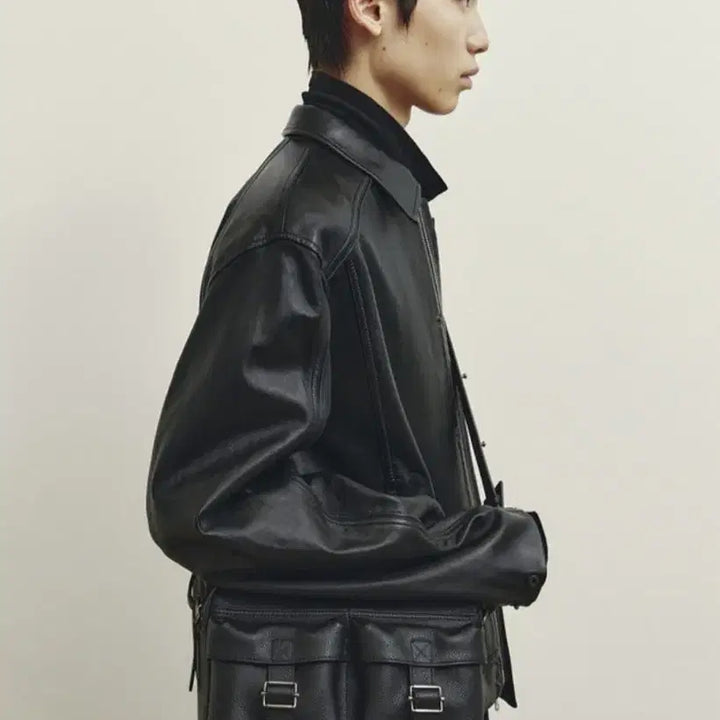 [BUNJANG] Youth Leather Bomber Jacket / L) 유스 레더 봄버