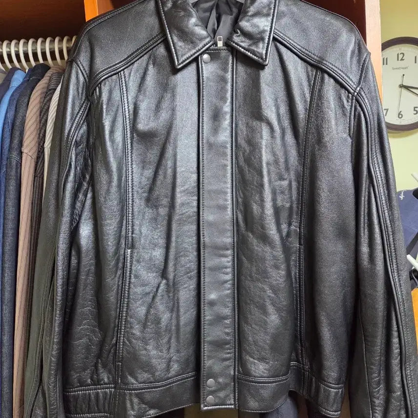 [BUNJANG] Youth Leather Bomber Jacket / L) 유스 레더 봄버