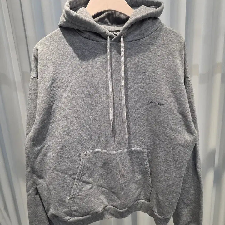 [BUNJANG] Balenciaga Small Logo Hoodie Gray (L) / (L) 발렌시아가 스몰로고 후드티 그레이