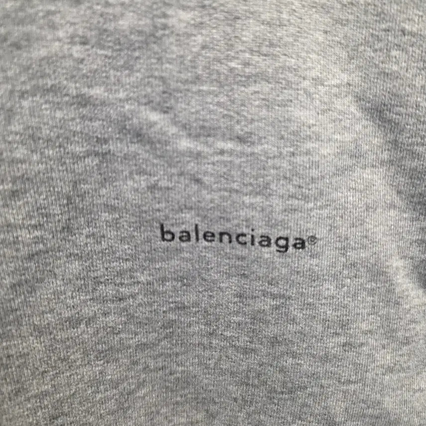 [BUNJANG] Balenciaga Small Logo Hoodie Gray (L) / (L) 발렌시아가 스몰로고 후드티 그레이