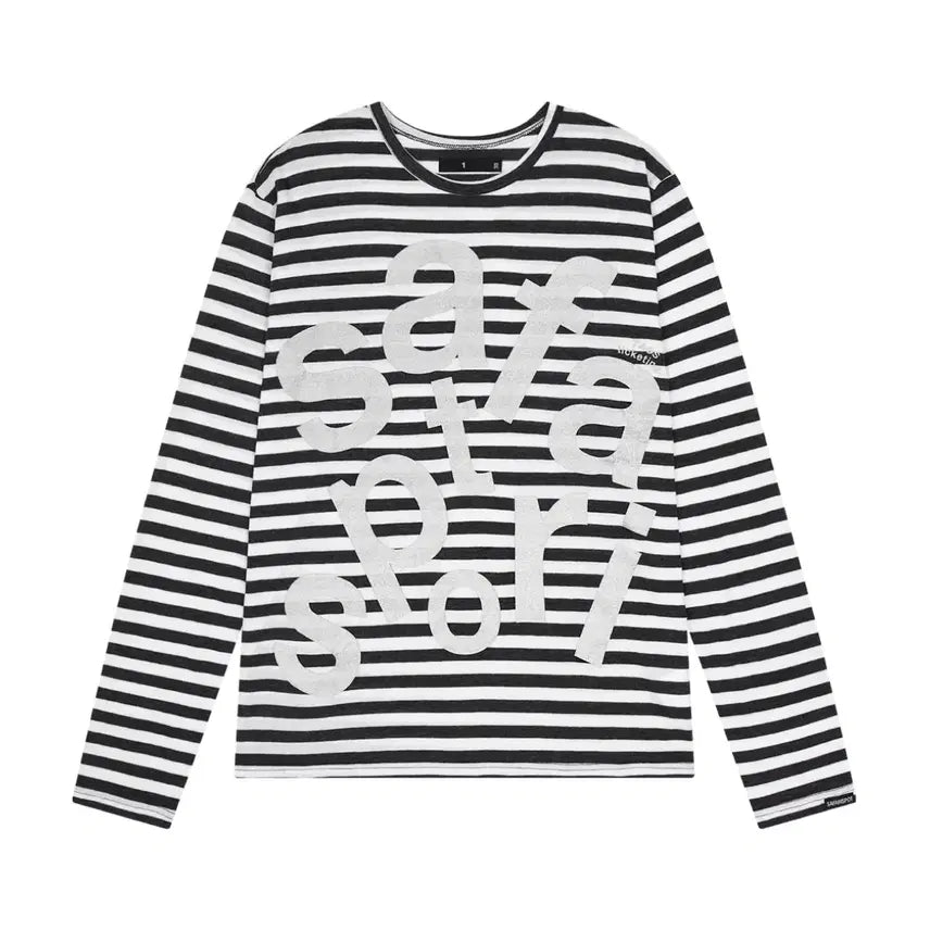 [BUNJANG] Safari Spot Sleeve Border T-shirt / (새상품) 사파리스팟 슬리브 보더 티셔츠