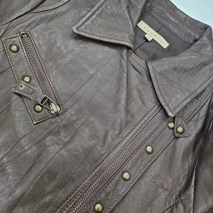 [BUNJANG] SANDRO Vintage Lambskin Leather Jacket / SANDRO 산드로 빈티지 양가죽 자켓