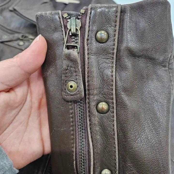 [BUNJANG] SANDRO Vintage Lambskin Leather Jacket / SANDRO 산드로 빈티지 양가죽 자켓