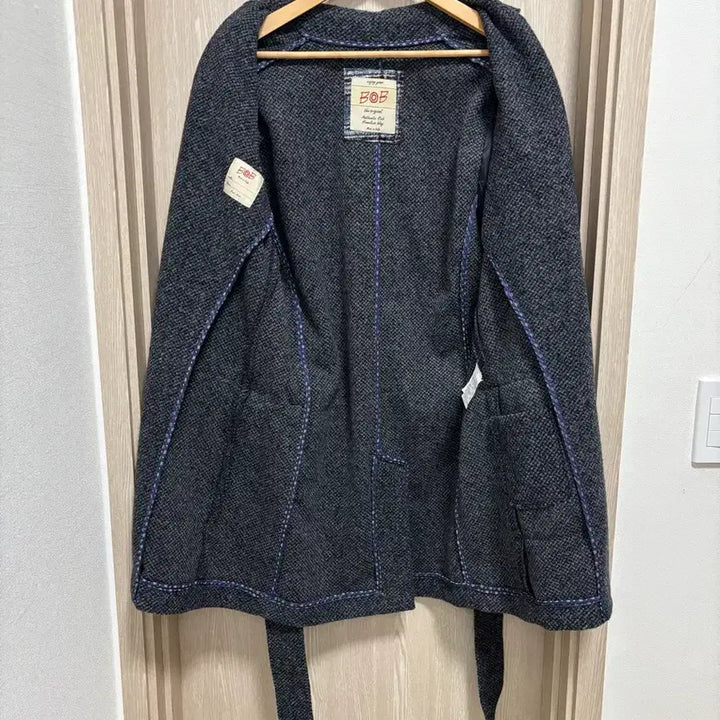 [BUNJANG] BOB Tweed Belted Coat / 이태리 BOB 트위드 벨티드 코트100/그레이