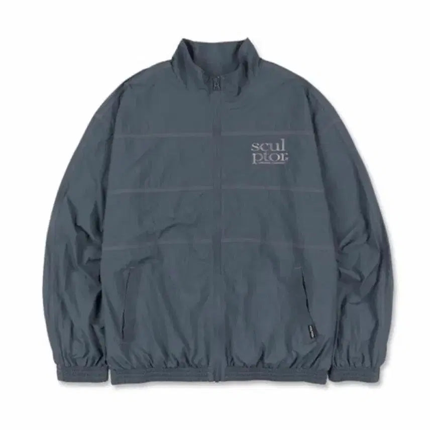 [BUNJANG] Sculptor Stitch Windbreaker Gray Blue Jacket / 스컬프터 스티치 윈드브레이커 바람막이 그레이블루